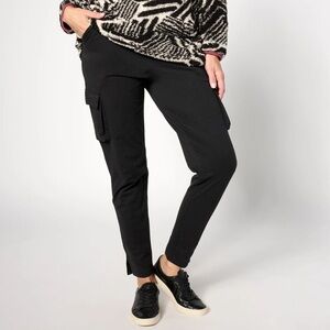 Koolaburra Black Cargo Pants with Elastic Waistband